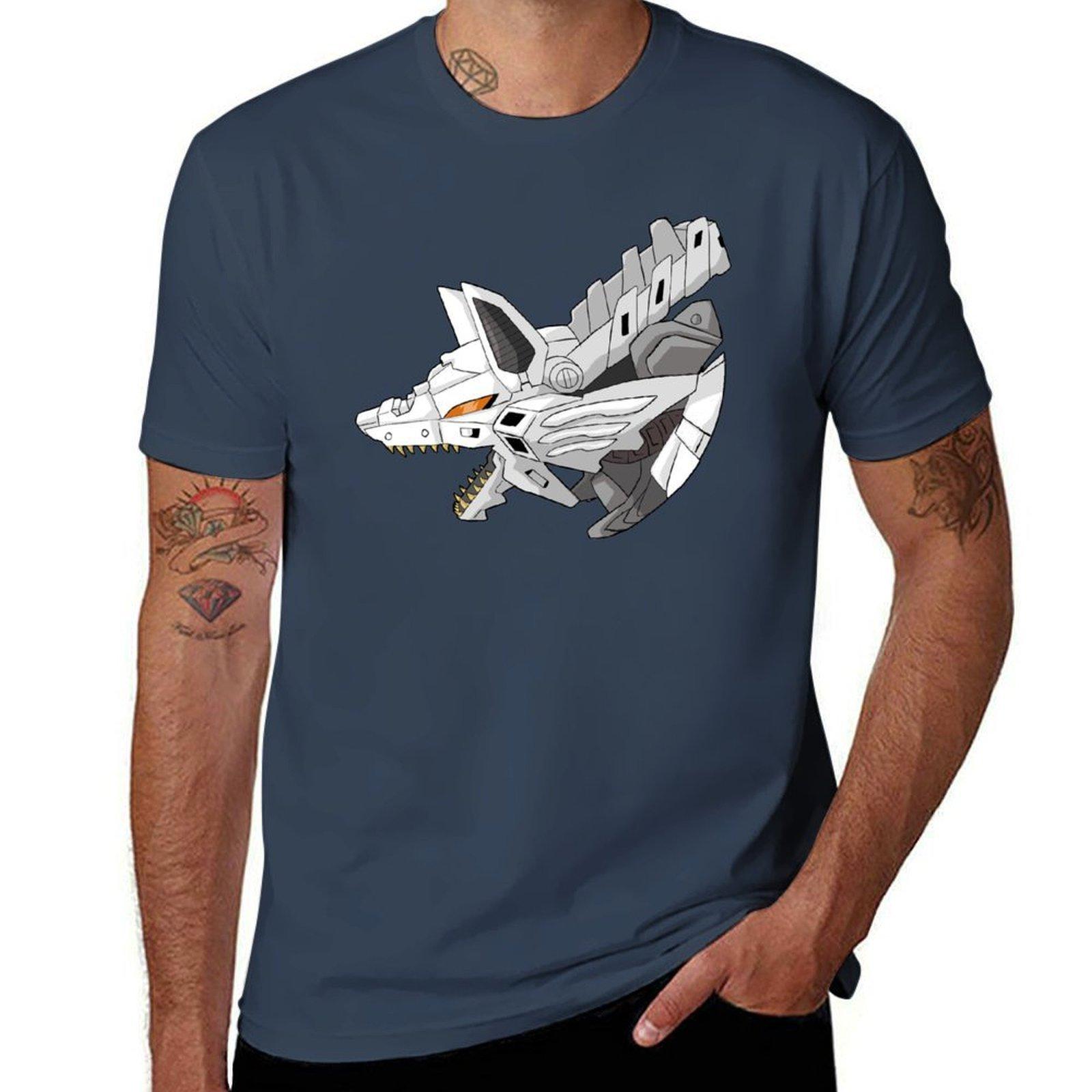 Zoids Konig Wolf Sticker TShirt Big Size Crew Neck TShirt S
