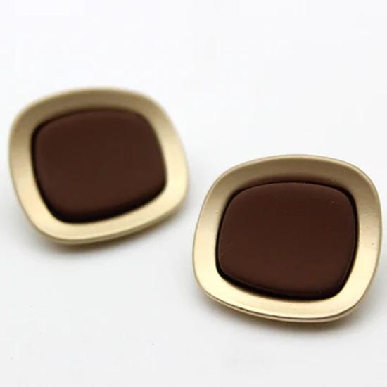 

10 шт./лот 17/21/25 мм разноцветные утопленные металлические пуговицы прямоугольные бежевые черные кофейные свитер веревка для волос декоративная пуговица 21mm коричневый
