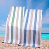 Doppelseitiges Samt-Streifen-Strandtuch - Schnelltrocknend & Saugfähig zum Schwimmen und Sonnenbaden