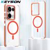 KEYSION HD Transparent Magnetic Case for MagSafe for Xiaomi POCO M6 Pro Clear Shockproof Phone Cover for POCO X6