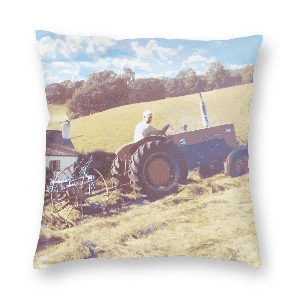 International Harvester Haymaking Square Pillowcase Polyester Linen Velvet Printed Zip Decor Room Cushion Cover Wholesale