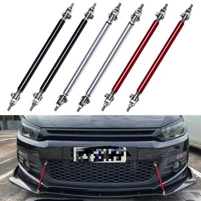 2PCS Universal Racing Car Front Rear Bumper Lip Splitter Spoiler Support Bar Kit Pull Strut Rod Adjustable 15cm Black Red