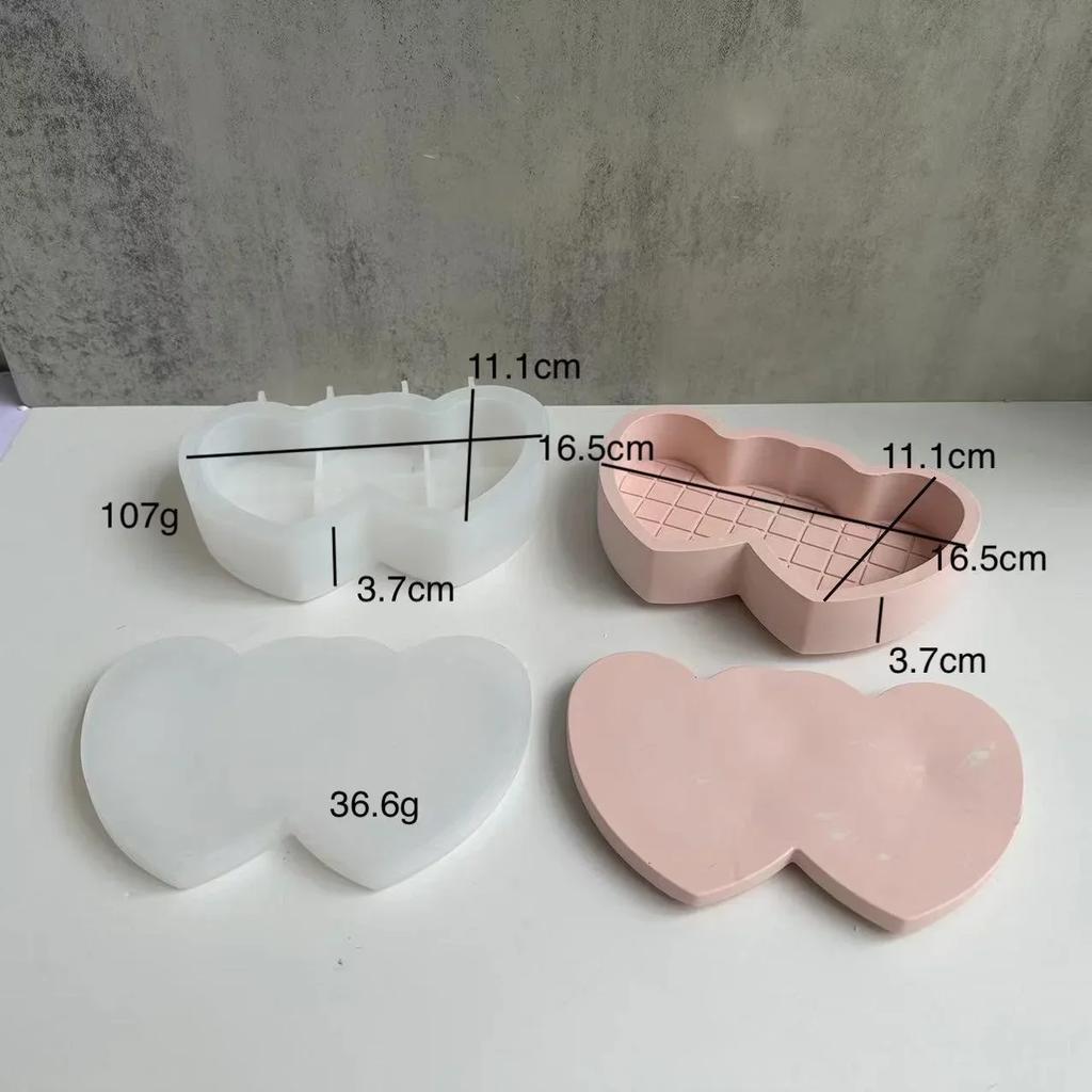 Herzförmige Aufbewahrungsbox Gipsform 3D Epoxidharz Schmuckaufbewahrungsbox Silikonform für Topf Gips Kerzenbox Harzform