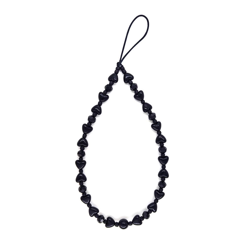 KKBEAD Pink Smiley Face Acrylic Bead Phone Lanyard Rope Pendant