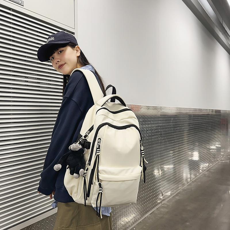 Повседневный деловой мужской рюкзак Японский и корейский нейтральный локомотив большая вместимость модный крутой рюкзак белый