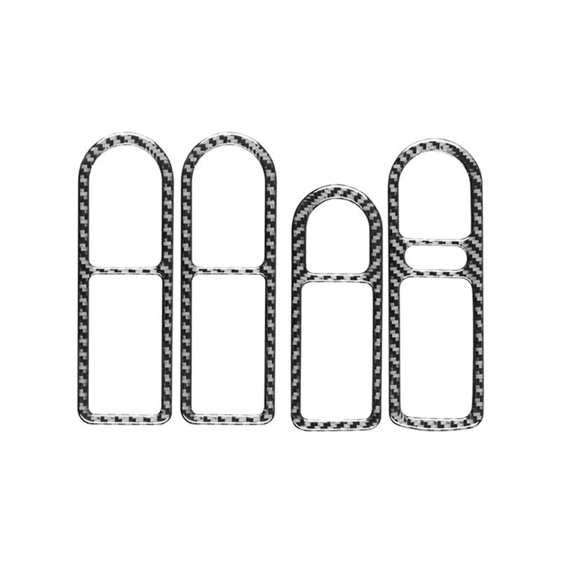 Carbon Fiber Car Styling Interior Door Handle Bowl Frame Cover Trim For VW Golf 4 Jetta Bora MK4 R32 GTI 99-04-A99D