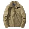 Plus Size Men's Jacket Men's Middle-aged Fleece-lined Thickened Lasel Jacket Multi-pocket Work Clothes