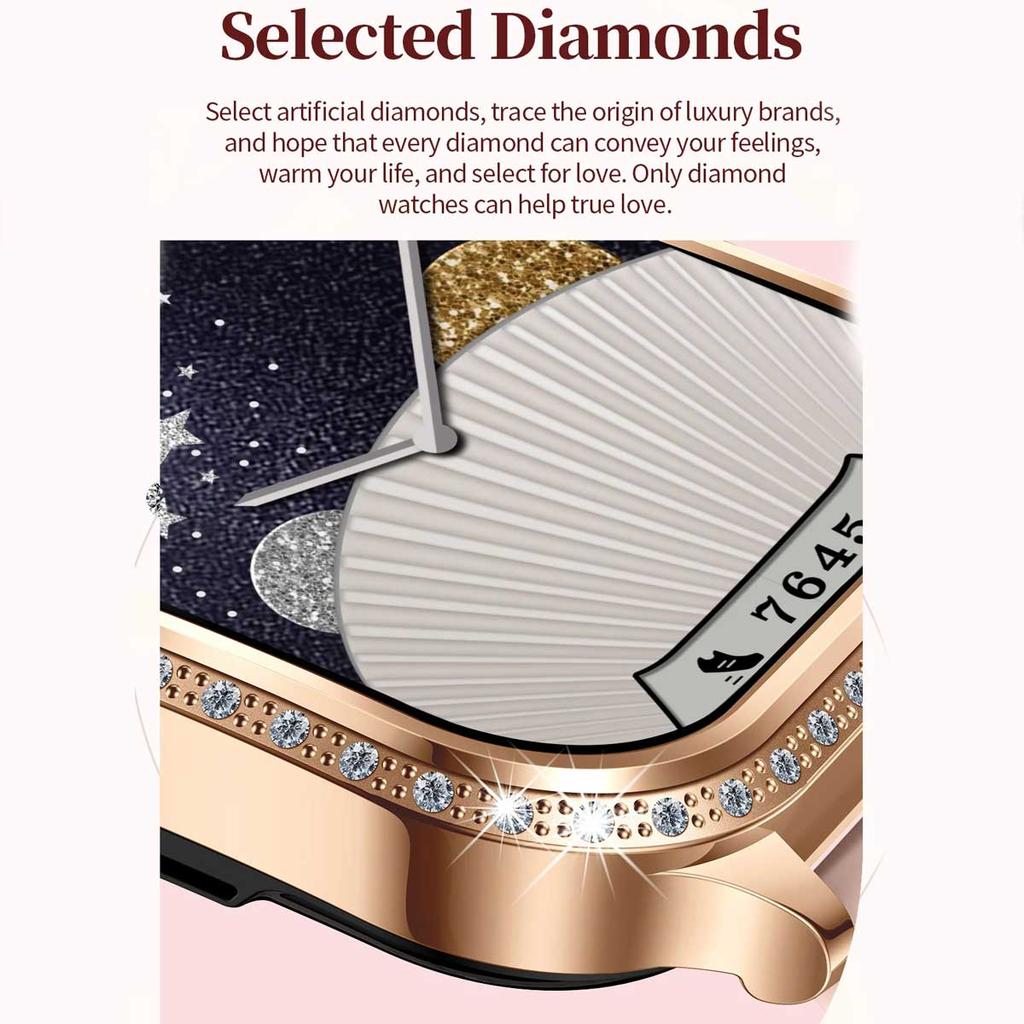 2025 New GPS Track Smart Watch Ladies 466*466 HD Screen Heart Rate Blood Pressure BT Call Smartwatches Women For Android IOS