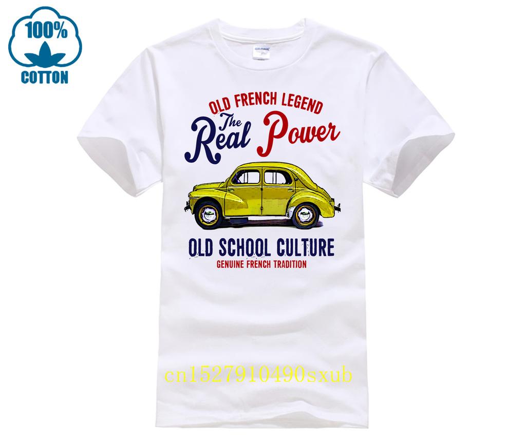 Vintage Französisches Auto 4cv Gelb Neues Baumwoll-T-Shirt