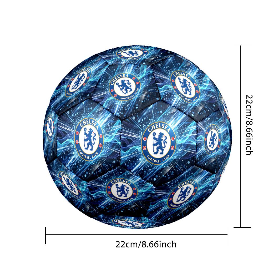 Chelsea FC Theme Soccer Ball Size 5 Soccer Ball Soft Touch Professional Training Football for Outdoor Sports