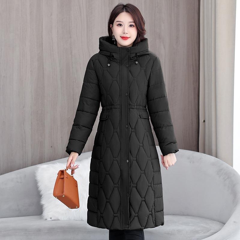 Winter Hooded Women's Cotton-padded Clothes Women's Long Knee-slim Cotton-padded Jackets Thermal Down Cotton-padded Clothes Women's Jackets