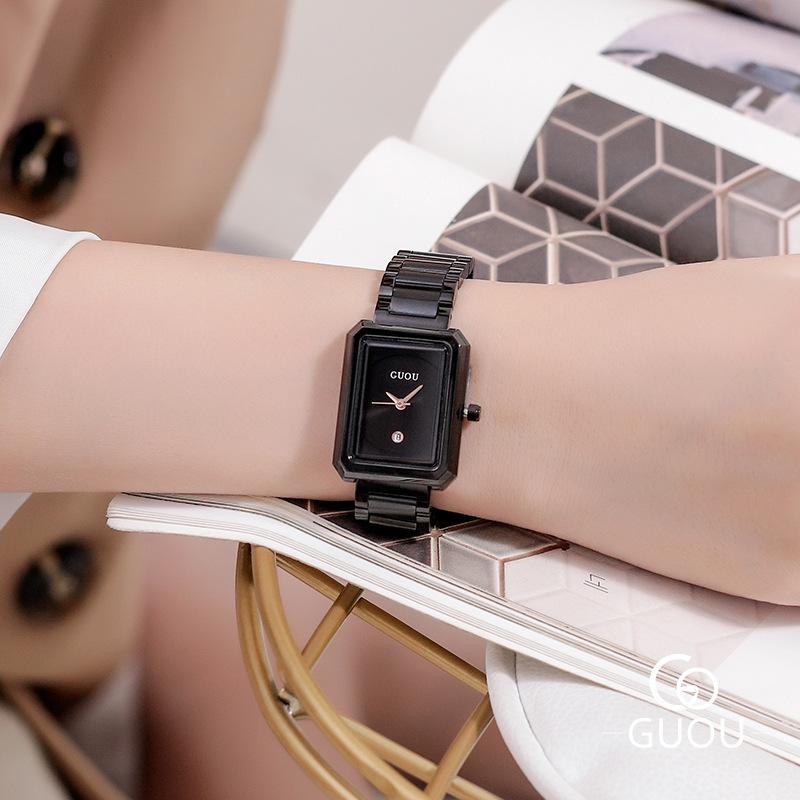 Retro Fashion Rectangular Workplace Temperament Watch New Calendar Quartz Waterproof Watch