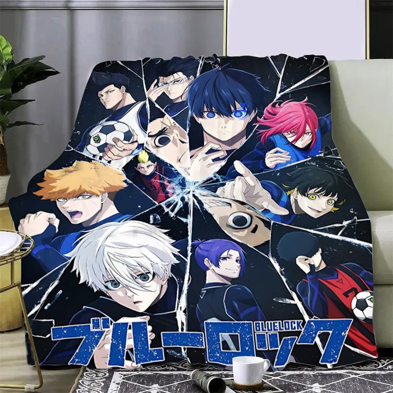 Koc z nadrukiem anime Blue Lock Japonia Koc piknikowy Ciepły koc Miękki i wygodny koc Dom Podróż Prezent urodzinowy