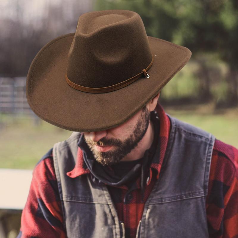 Western Cowboy Hat Classic Western Cowgirl Hat Comfortable Cowboy Hat Plain Sun Hat Western Accessory For Men Women Costume