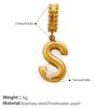 Fashion Personalized Bubble Three-Dimensional 26 English Pearl Letter Pendant Stainless Steel Gold-Plated Diy Accessories