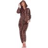 Keanu Womens/Ladies Leopard Print Fleece Long Pyjama Set