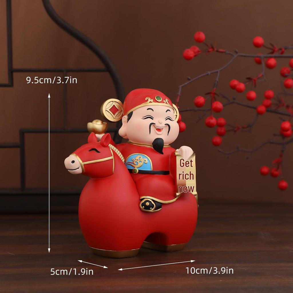 2026 Year of the Horse Wealth-Attracting Fortune God Figurine for Home and Office Decor