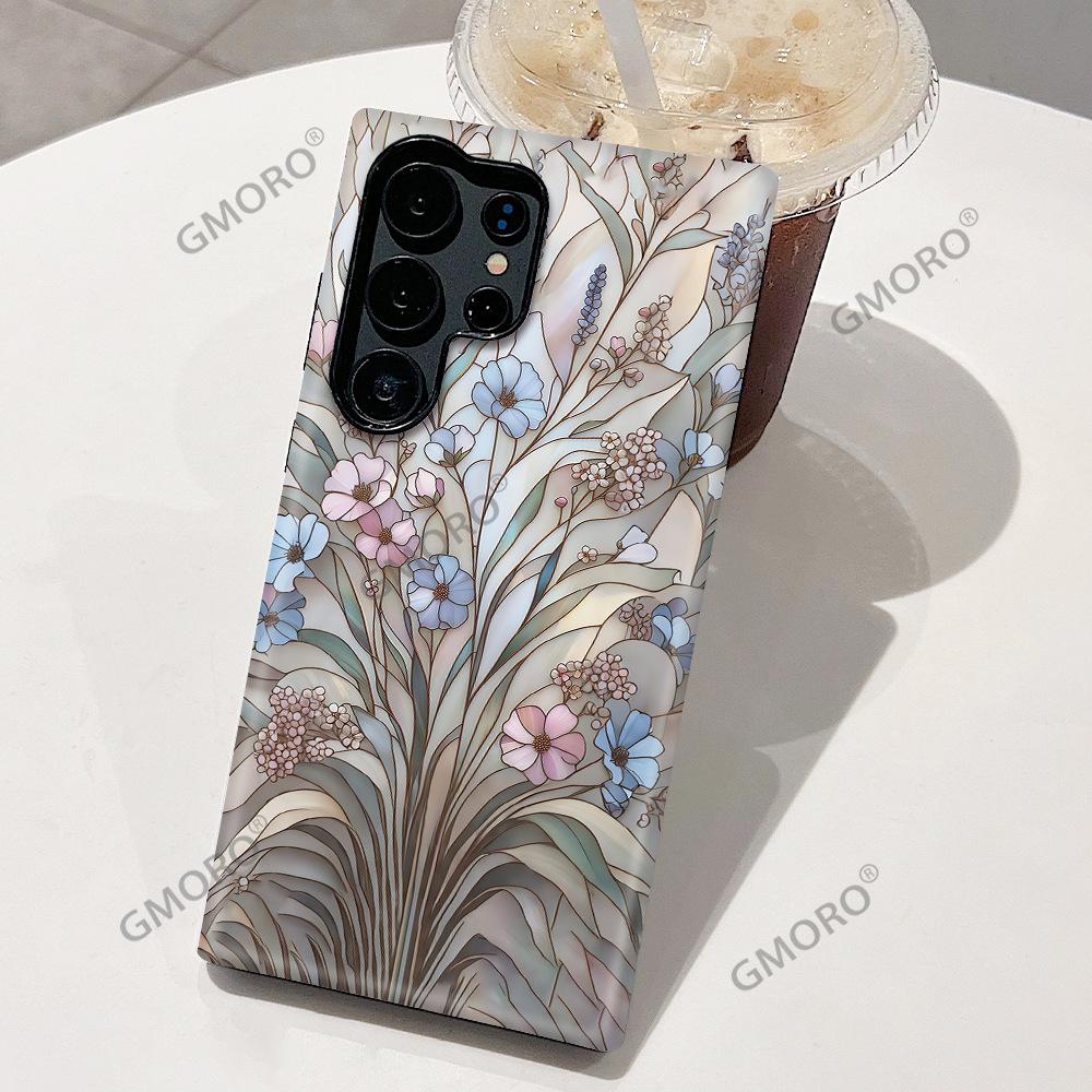 French Retro Oil Painting Flower Rose Magnolia Mobile Phone Case Samsung S25Ultra Double-layer Film Case S23 + Anti-drop