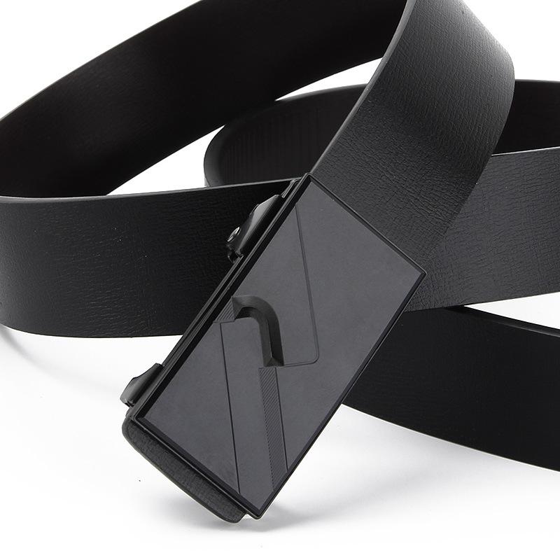 Wearing Toothless Automatic Buckle Belt Men's Genuine Leather Belt  Cowhide Korean Style Casual