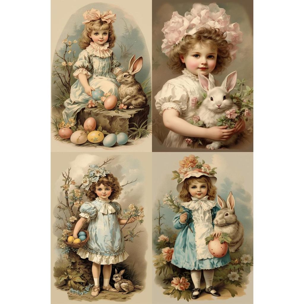 Retro Metal Wall Sign, Easter Bunny with Eggs, Vintage Tin Plate Home Decor
