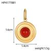 CARLIDANA Vintage Stainless Steel Pendant Gold Plated Multi-Colored Round Natural Stone Handmade Diy Necklace Jewelry Charms
