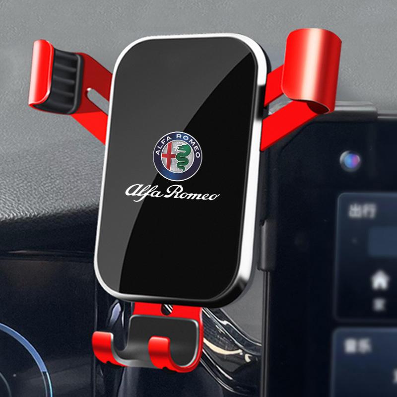 Hub Caps Car Phone Gravity Holder Car Air Vent Clip Mount Car Stickers For Alfa Romeo Giulia Giulietta Tonale MITO Stelvio Brera CVO1