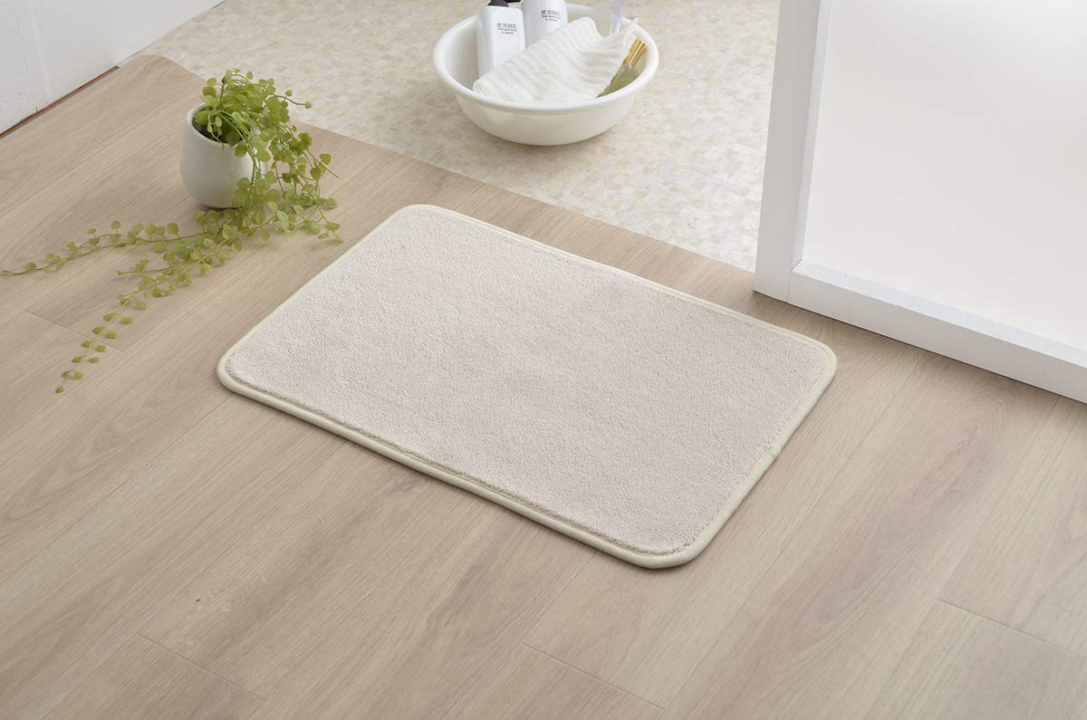 

IKEHIKO Corporation Bath Mat, Quick-Drying, Absorbent, Towel-Like, Keeps Your Feet Cool, Approx. 50 x 75 cm, Ivory #3488129