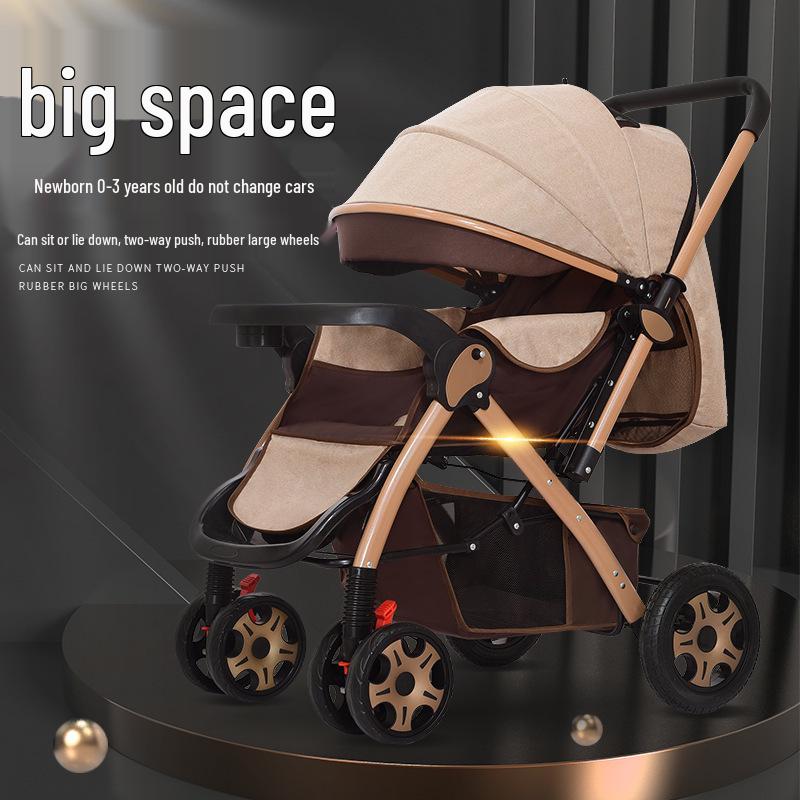 Lightweight Two-Way Baby Stroller: Foldable, High Landscape Design for Sitting or Lying Down, Ideal for Newborns