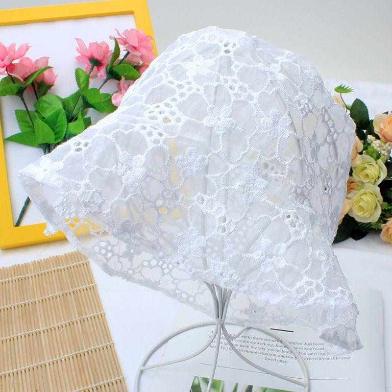 Krajka rybář klobouk žena léto svěží roztomilý průhledný prodyšný síťovaný kšilt klobouk tenký sluneční klobouk