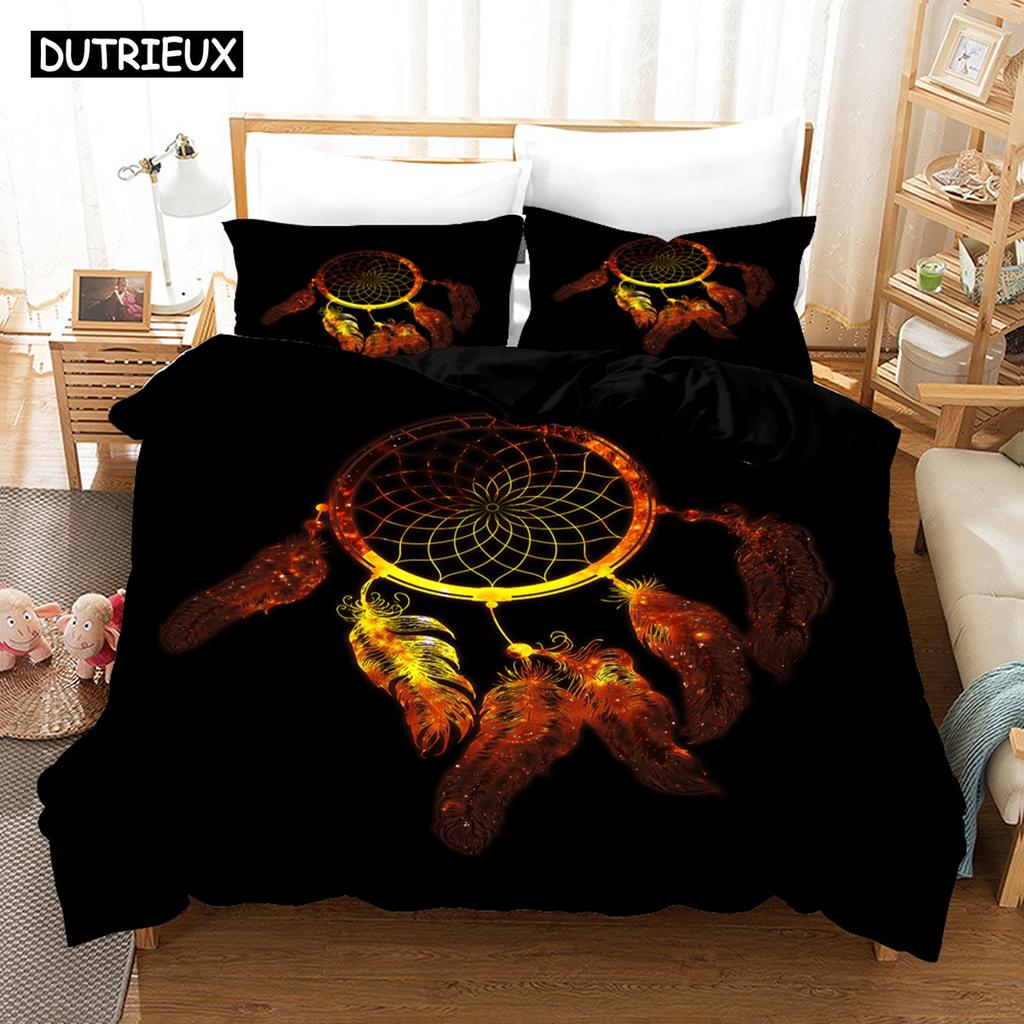 3D Printed  Dream Catcher Bedding Set Down Quilt Cover With Pillowcase Double SIngle King