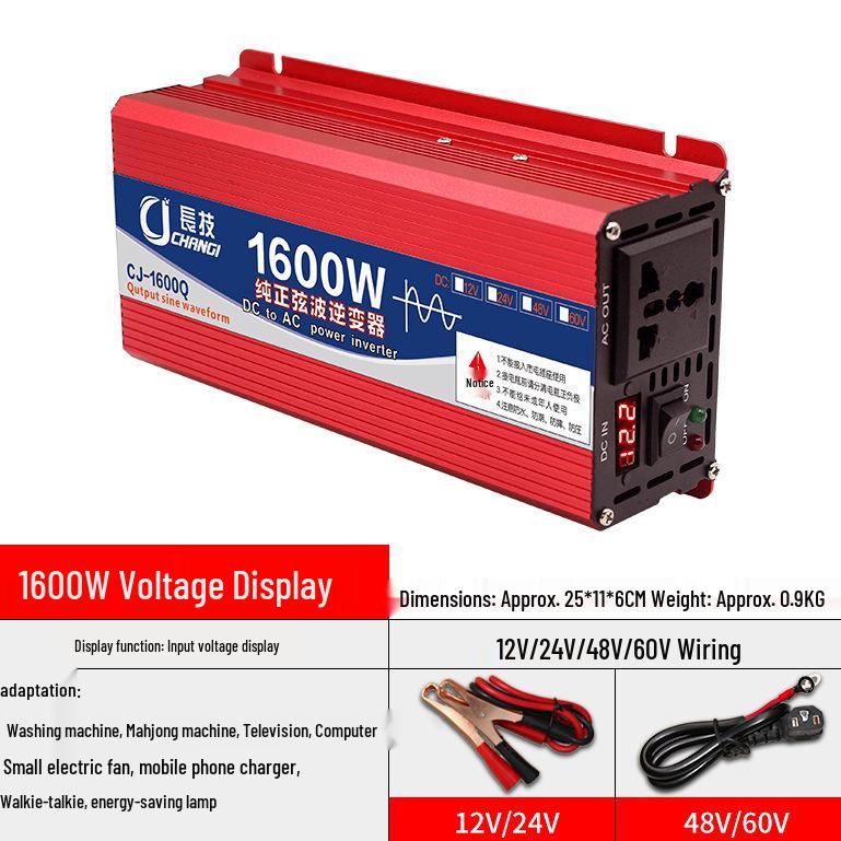 Changji High Power Pure Sine Wave Car Inverter: 12V-60V to 110V/220V Converter