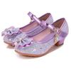 Princess Shoes Children's High Heels Girls Single Shoes Spring and Autumn New Little Girl Leather Shoes Elsa Crystal Shoes Medium and Old Children