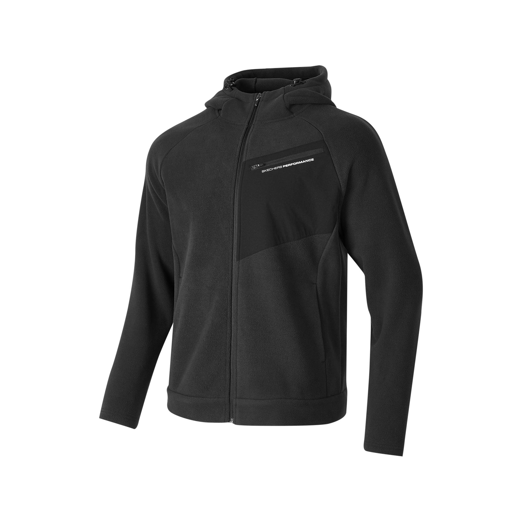 Skechers Soft And Comfortable Hooded Zipper Design Long Sleeve Jacket Men Jacket Black P424M132-0018 S