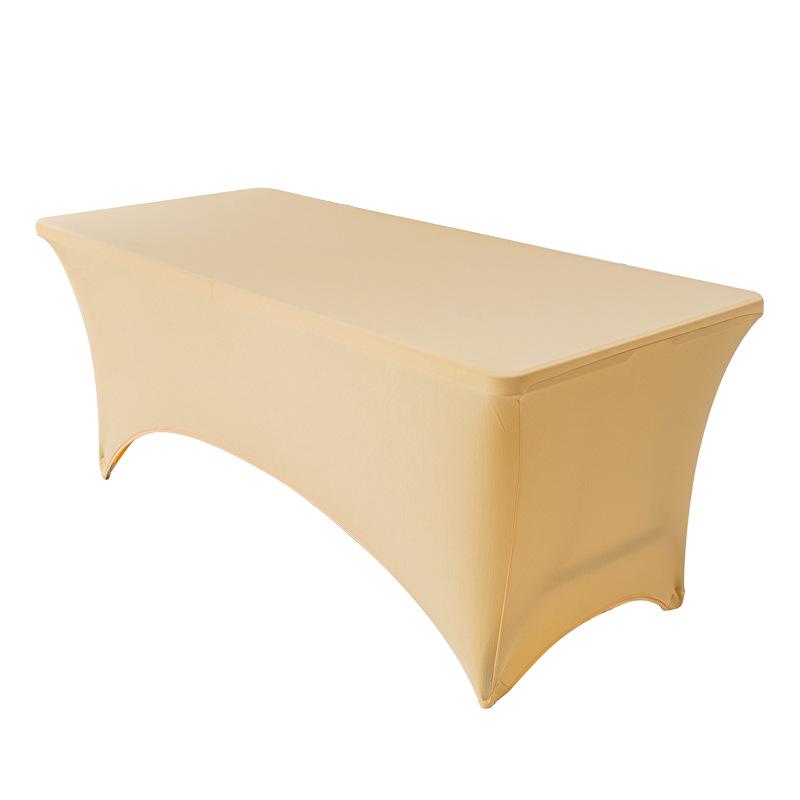 4-6FT Stretch Table Cover Set: Rectangular Elastic Tablecloth for Conference, Wedding, Banquet, Cocktail Events