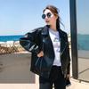 Fashionable Loose Short PU Leather Biker Jacket for Women Students Korean Style Thick Fleece Lined Slimming Outerwear for Autumn Winter