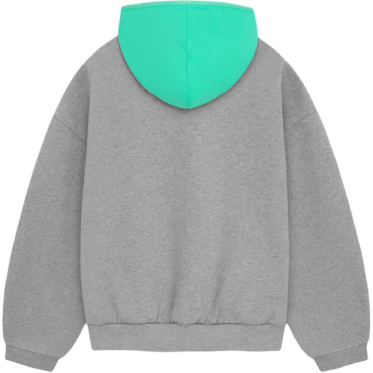 Fear of God Essentials Nylon Fleece Hoodie Dark Heather Oatmeal/Mint Leaf Men Tops Grey 202SP244312F