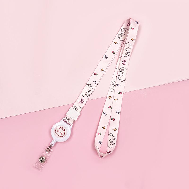 Cartoon Teleskopische Leichtziehbare Schnalle Lanyard Studenten Anti-Verlust Kartenhalter Halsband Langes Seil Arbeits Namensschild Namensschild Lanyard