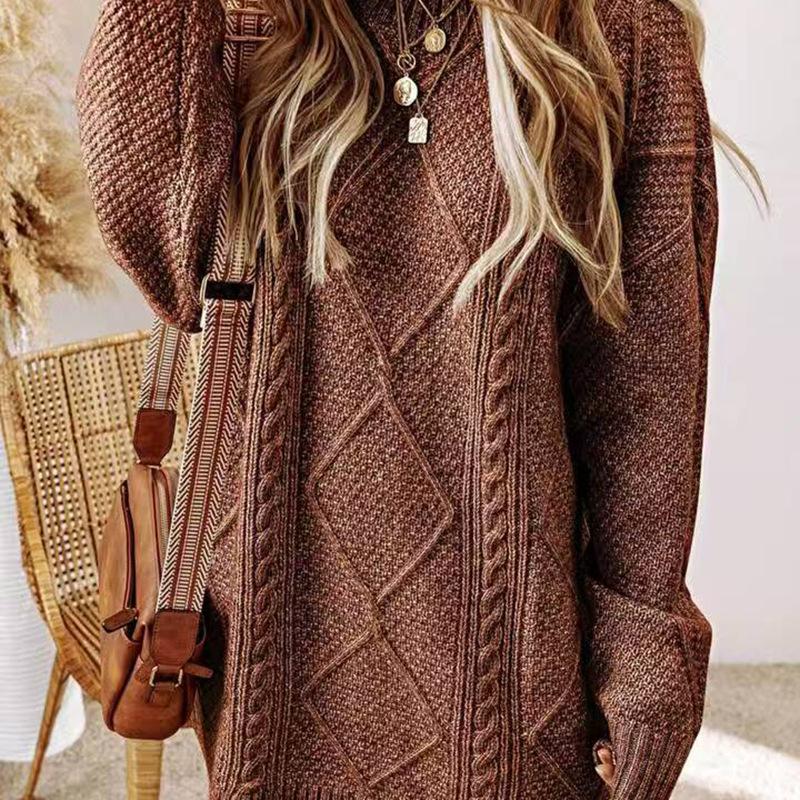 Осень Зима Новый Ленивый Свободный Модный Верхняя одежда Вязаный Свитер средней длины для женщин Японский Ретро Свитер для женщин XL