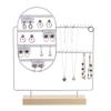 Jewelry Display Stand Iron Earrings Rings Bracelet Necklace Storage Rack With Wood Base Desktop Jewellery Organizer