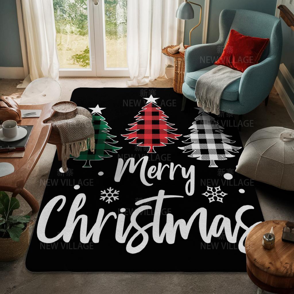 House Entrance Carpet Home Door Mat Living Room Bath Foot Bathroom Non-slip Water Absorption Rugs Bath Merry Christmas Winter