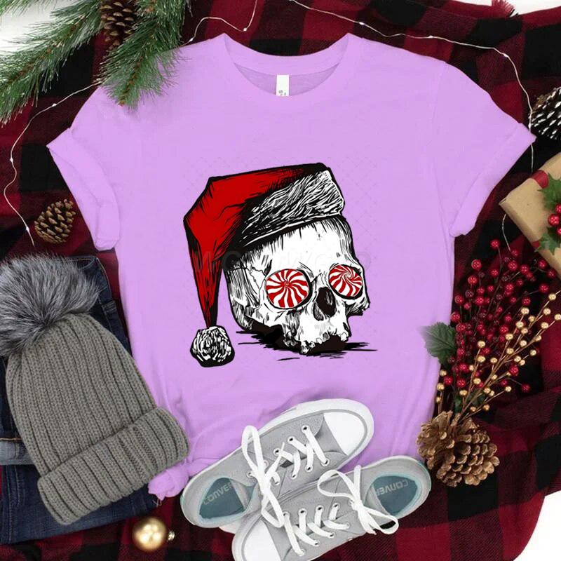 Streetwear Skeleton Christmas T Shirt Santa Skull Harajuku Fashion Shirts FeUnisexUnisex Merry Christmas Vintage T Shirts for Unisex