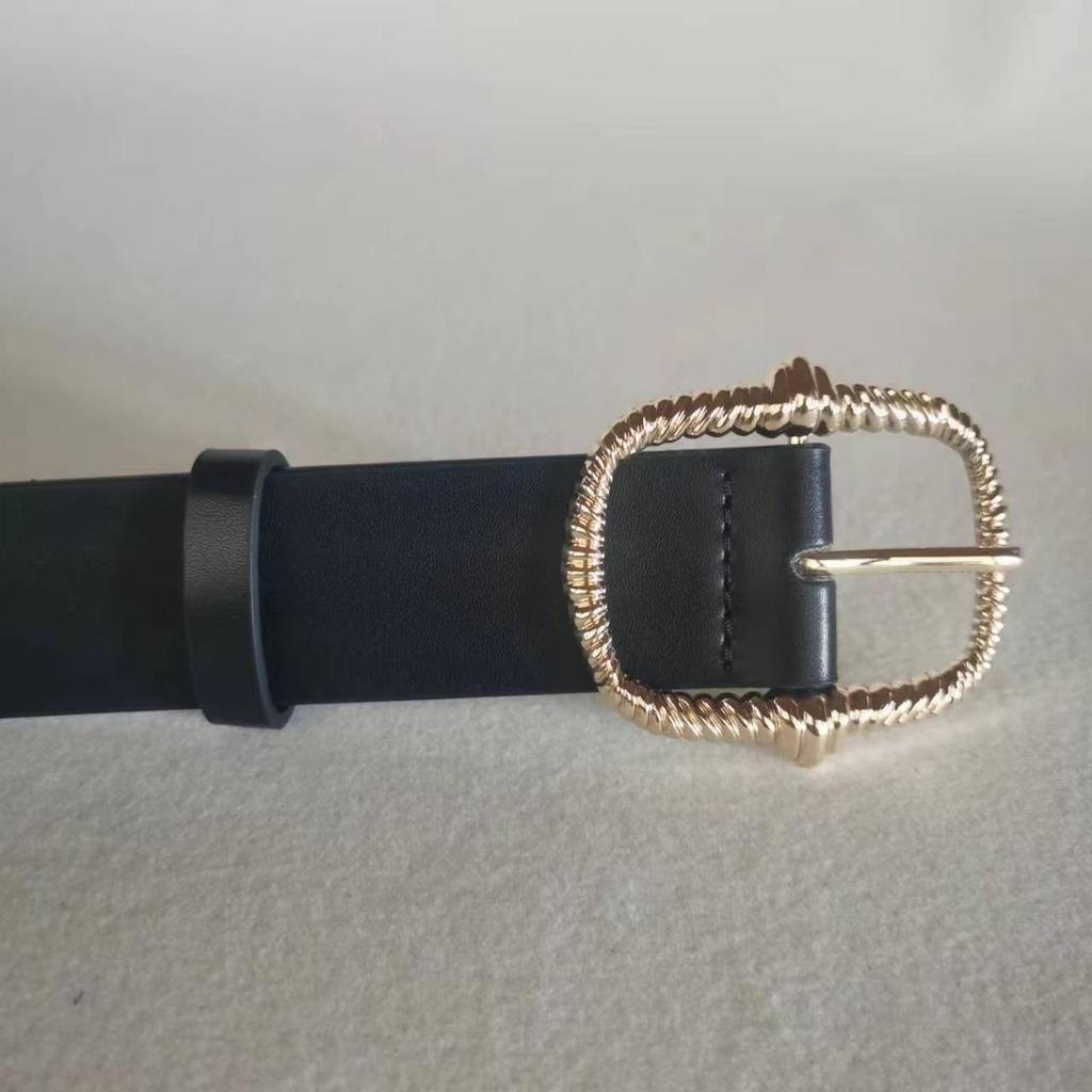 Fashionable and Versatile European and American Women's Belts, Retro Women's Jeans, New Black, Simple and Cool Ins Style