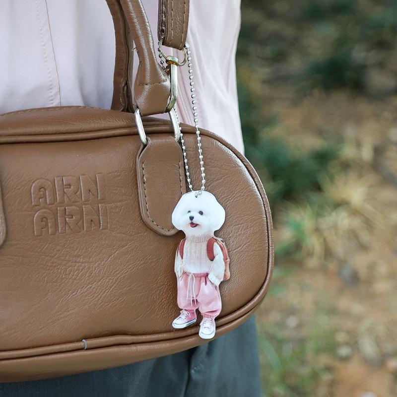 Creative Car Hanging Ornaments Puppy Man Backpack Gifts for Women Men Car Decoration Accessories Keychain Pendant Cute Teddy Dog