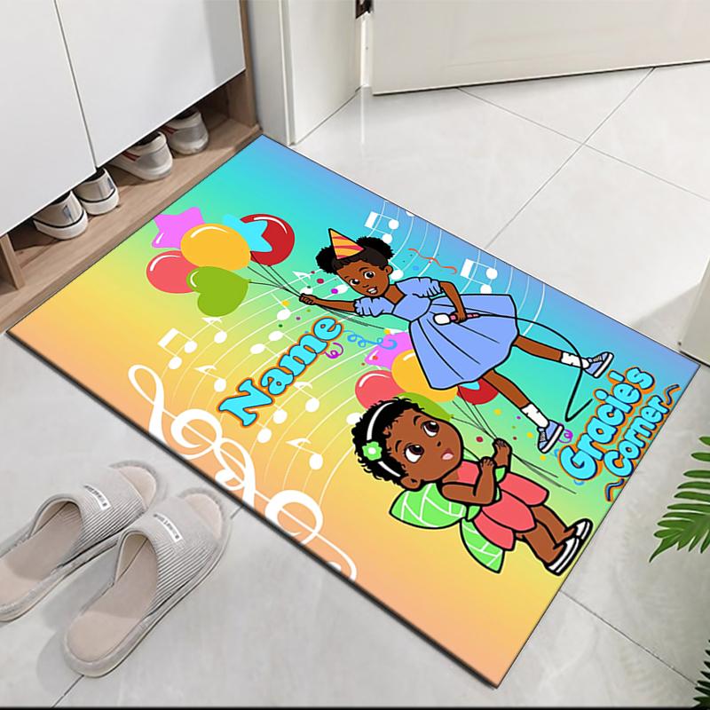 Custom Name Gracie's Corner Printed Carpet, for Office Chair Living Room Bedroom Kitchen Room Decor Gifts.