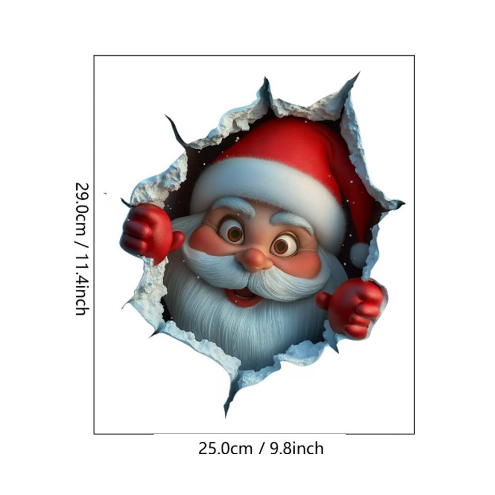 Creative Santa Claus Wall Sticker Decor Toilet Bathroom Removable Self Adhesive Christmas Home Party Decoration Gift Accessories