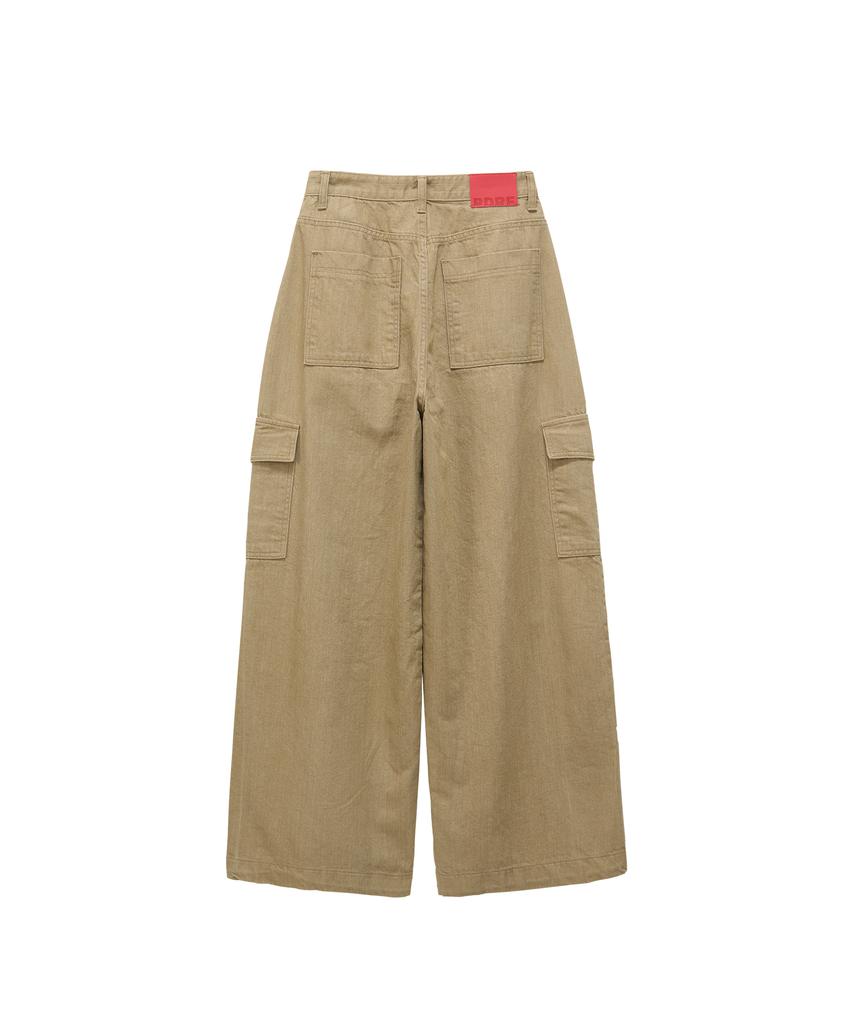 PANDORAFIT Stone Cargo Wide-Leg Pants (Gray)