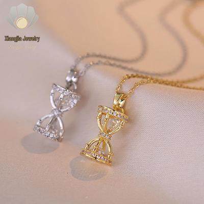 Collana a Clessidra in Zircone: Design Minimalista Giapponese-Coreano, Ciondolo alla Moda, Catena per Clavicola da Donna.