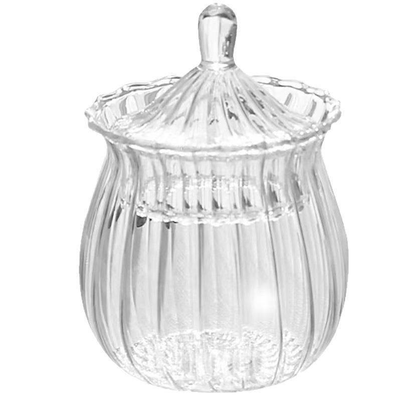 Clear Square Glass Storage Jar for Sugar, Candy, Tea, Coffee Beans, Snacks, and Dried Fruits.