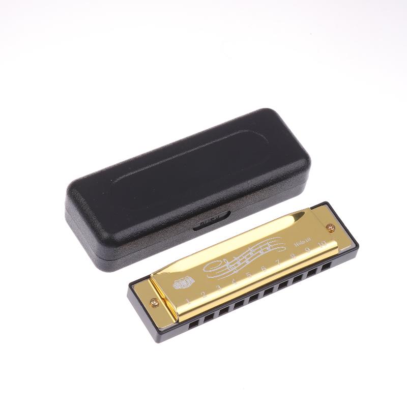 Harmonica Key Of C 10 Hole Diatonic Harmonica C With Case For Beginner Students Kids Gift Metal Harmonica