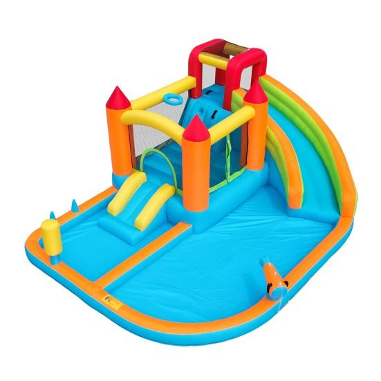 Outdoor Water Park Children Bouncy Castle Multifunctional with Inflatable Blower Double Slide Bouncing Castle